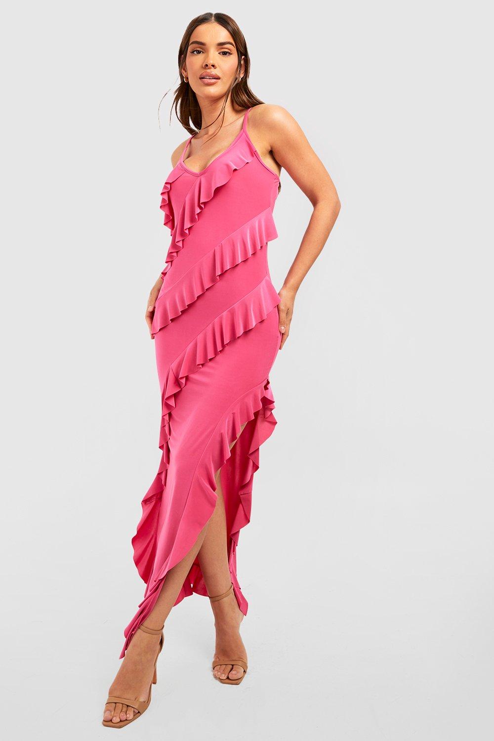 Hot pink best sale frill dress